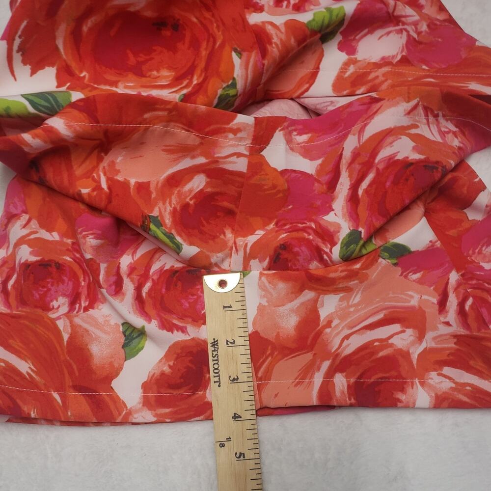 New York & Company Strapless Floral Romper L Rose Print Belted Pockets - Picture 10 of 14